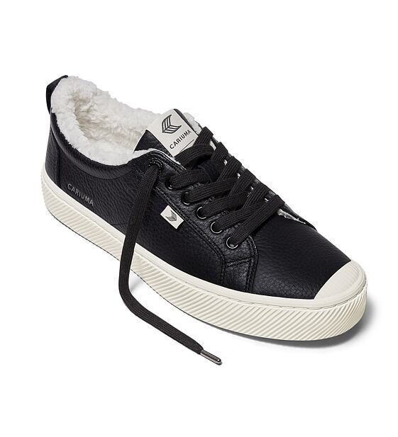 Dámské volnočasové boty Cariuma OCA Therma Low Black Premium Leather Sneaker